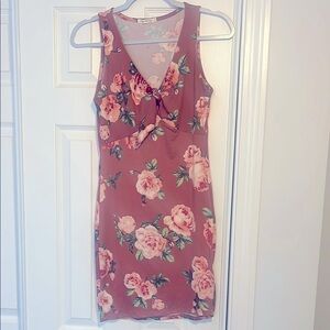 Floral Sleeveless Body-Con Dress - Pink and Green NWOT